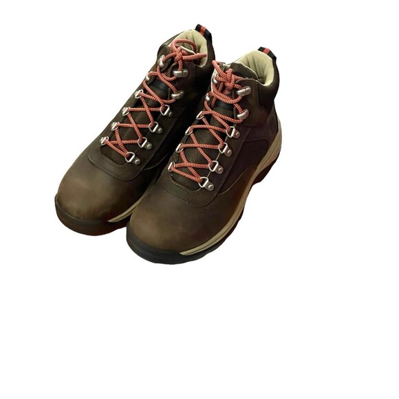Timberland Women’s 9.5 White Ledge Mid Leather Hiking Waterproof Brown NIB - Picture 5 of 9